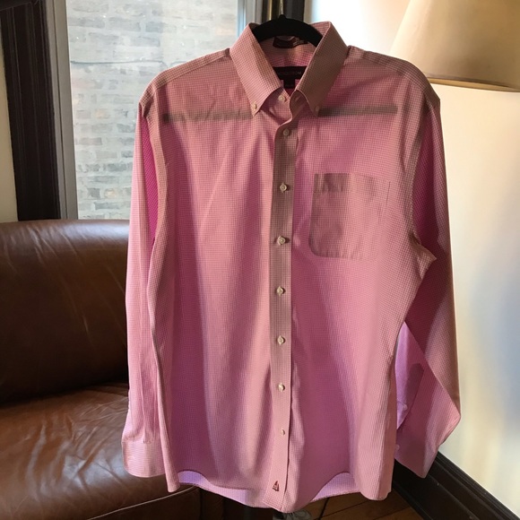 Men’s checkered pink L button up - Picture 2 of 3